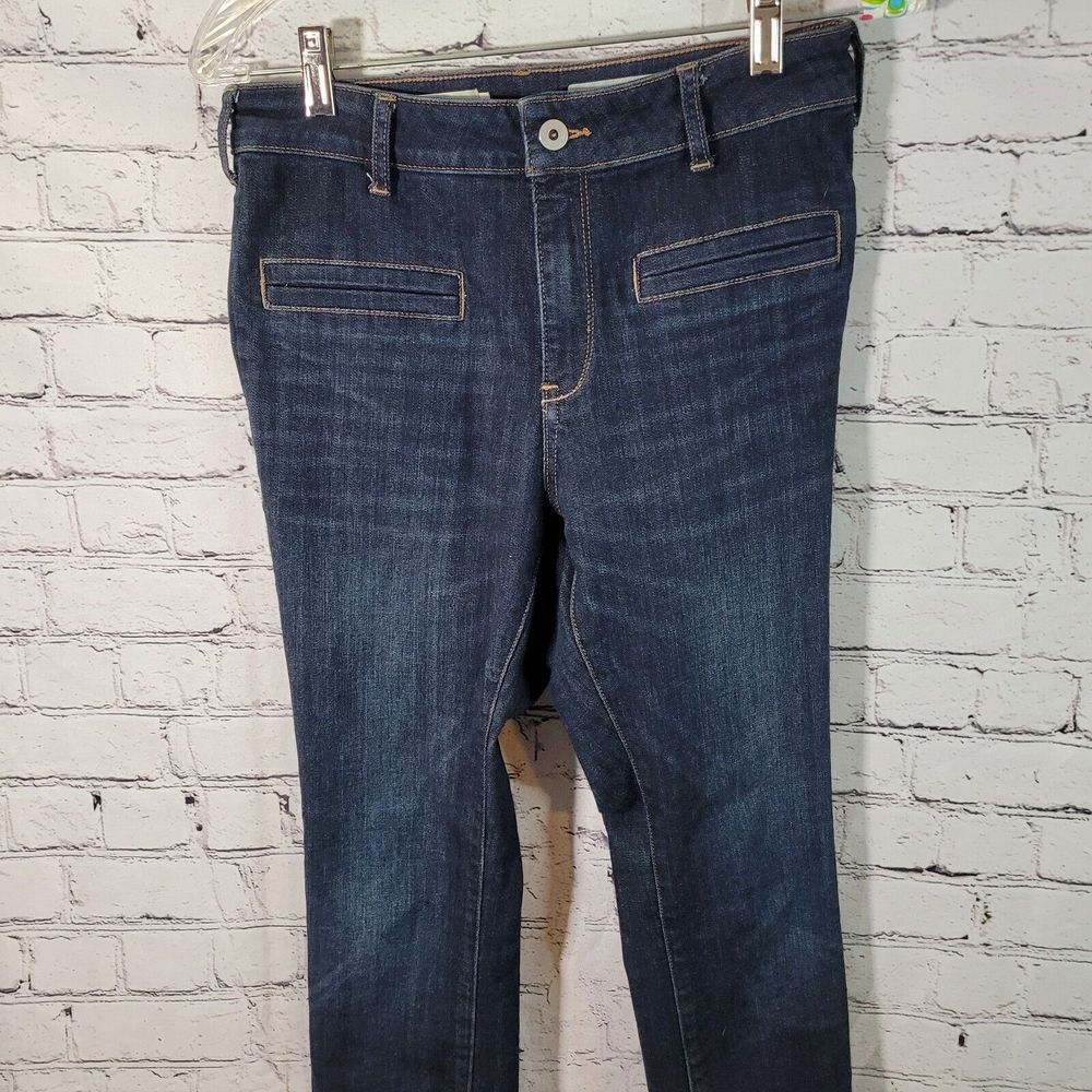 Pilcro Anthropologie‎ High Rise Skinny Jeans Womens 28 Dark Wash Ankle Zip Blue